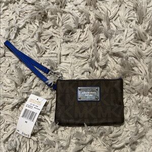 Michael Kors Brown and Blue Wristlet